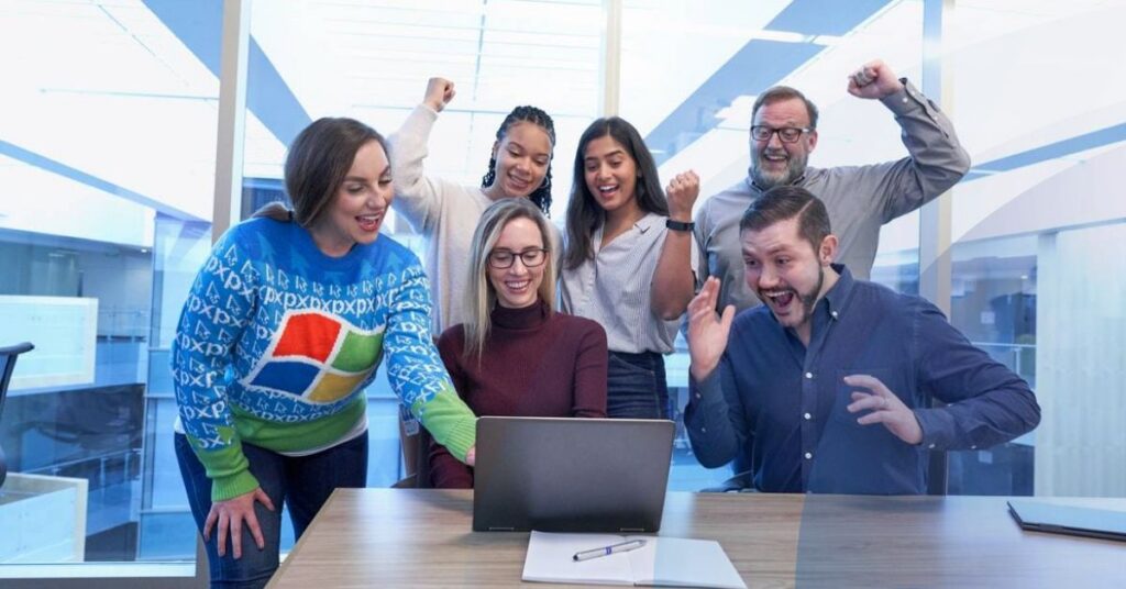 Vibrant team looking at the behavioral assessments outcomes on a laptop.