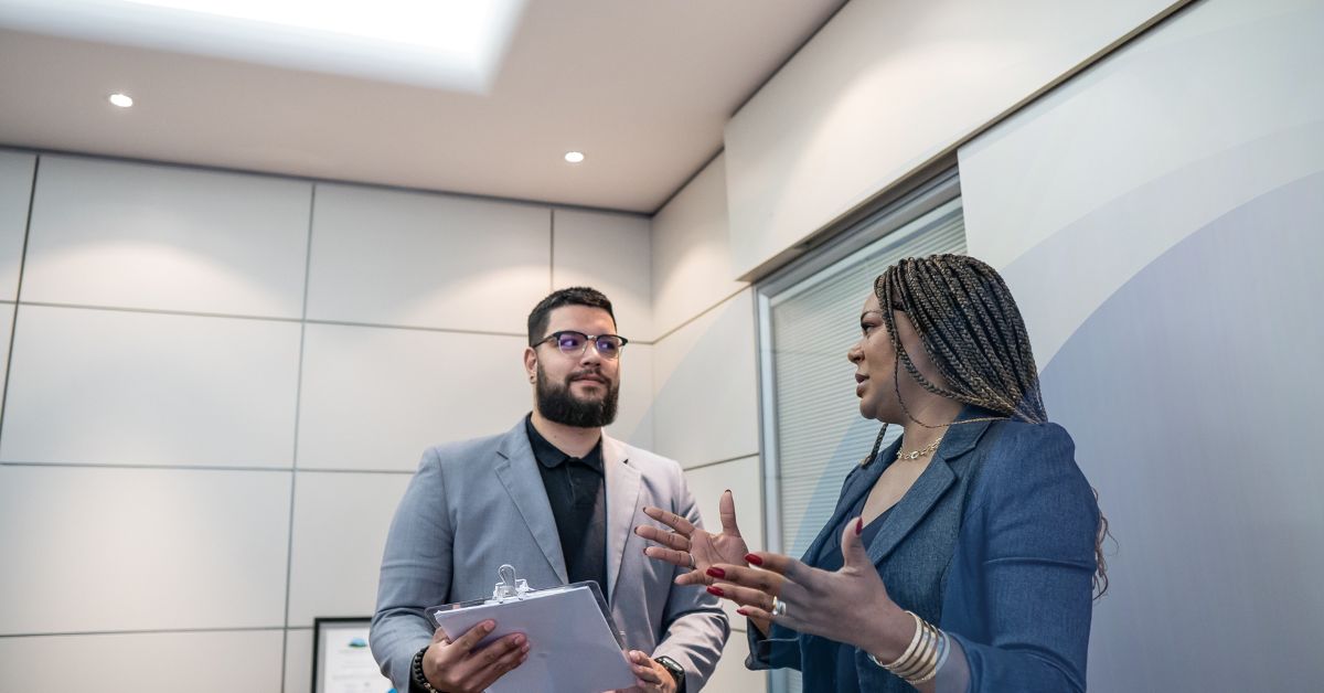 Manager and employee going through a personalized employee development program based on behavioral assessment result