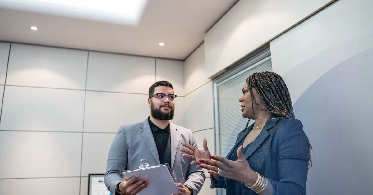 Manager and employee going through a personalized employee development program based on behavioral assessment result